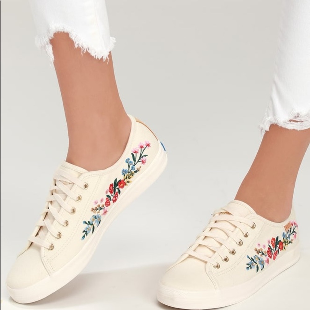 NWT Keds x Rifle Paper Co Vine Embroidered Sneaker